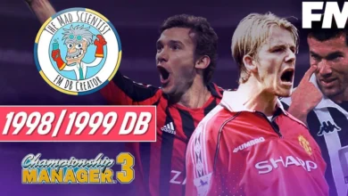 1998-1999 database med Zinedine Zidane, Andrey Shevchenko og David Beckham