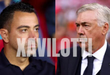 Xavi og Carlo Ancelotti