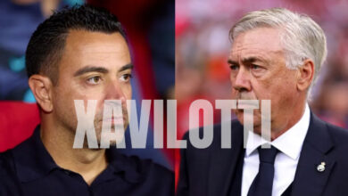 Xavi og Carlo Ancelotti