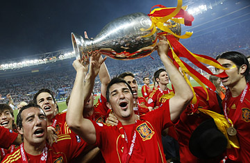 Spanien og David Villa under EM 2008